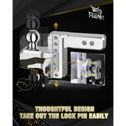 Reno P8-2.0-4in Adjustable Trailer Hitch Aluminum Dual Chrome Balls 2