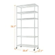 Ktaxon 6 Tier Adjustable Steel Wire Shelves Storage Rack Organizer, Silver, 35.4 in W x 17.7 in D x 78.7 in H - Material Metal