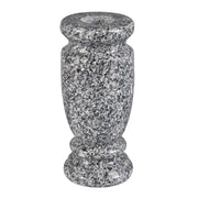 CasaWorks Gray Granite Cemetery Vase, Durable Heavy 9 lb Outdoor Memorial Flower Holder, Polished Finish, 4.3 in Diameter, 9.8 in Height