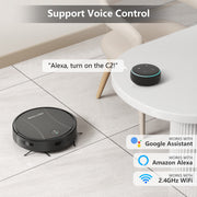 PrettyCare C2-v2 Robot Vacuum and Mop Combo Cleaner, 3000Pa Suction, 4400mAh Battery, Black