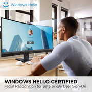 ViewSonic VG3457CV 34 Inch Ultrawide Curved UWQHD 3440x1440 Video Conferencing Docking Monitor, USB-C 100W, Windows Hello IR Webcam, Ergonomic Stand, 100Hz