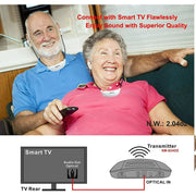 SIMOLIO SM-824D2 Dual Wireless Headphones for TV Watching with Spare Battery for Seniors, Tone and Balance Control