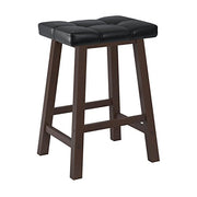 Winsome 94064 Mona 24-Inch Cushion Saddle Seat Stool, Black Faux Leather,