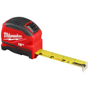 Milwaukee 48-22-1816 Auto-Lock Tape Measure, 16 ft, Fractional Scale, Stiff Blade, Impact-Resistant Frame, Compact Design