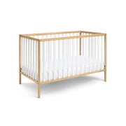 Baby Cache Deux Remi 3-in-1 Convertible Baby Crib, Durable Wood, Two-Tone Natural and White Finish, Four Adjustable Mattress Heights, 27900-NWH