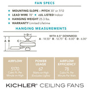 Kichler 330242 Bowen Indoor Ceiling Fan 52-in Brushed Nickel (5-Blade)