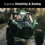 YADA Elevate Off-Road UTV Lighting Combo Kit, 12-Inch LED Light Bar with Spot and Flood Beams, 2 x 4-Inch Pod Lights, Black, 75W