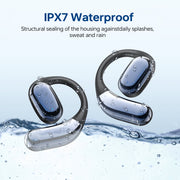 Breezio Open Ear Wireless Earbuds, Bluetooth 5.4, Hi-Fi Stereo Sound, IPX7 Waterproof, Black