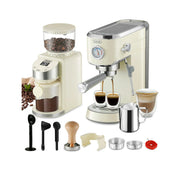 Gevi Gecme418e-U+Gecgi406b-U7 20 Bar Professional Espresso Machine with 35 Precise Grind Settings, Single