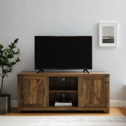 Woven Paths WM58BDSDRO Modern Farmhouse Barn Door TV Stand, 65