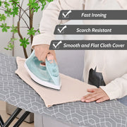 KINGRACK Floor Standing Ironing Board with Heat-Resistant Cotton Cover, Iron Rest, 7 Height Adjustable, 43x13 in, Gray, TYB1343H-22G
