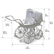 Badger Basket London Doll Pram ,fits American Girl dolls, Gray