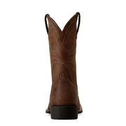 Ariat Sport Wide Square Toe Western Boot, Full Grain Leather, Distressed Brown, Size 12, Water Resistant, Pull-On