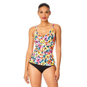 Anne Cole Women's Gradient Floral Twist Front Underwire Tankini Swim Top, Adjustable Straps, Supportive Fit