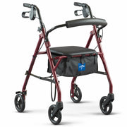 Medline MDS86850ESKD Steel Rollator Mobility Walker with 350 lb Weight Capacity and 6