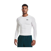 Under Armour HeatGear Compression Long-Sleeve Shirt for Men - White/Black - ST