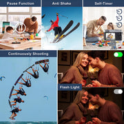 ACTITOP 4K Digital Camera for Photography with Viewfinder 48MP Vlogging Camera for YouTube with 32GB Card 16X Autofocus Anti-Shake Travel Portable Video Camera Camcorder - Black