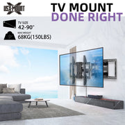 USX MOUNT Full-Motion TV Wall Mount, Tilt and Swivel, Articulating 6 Arm Support, Fits 42 to 90 Inch TVs, Supports up to 150 lb, Black, WML018-01