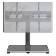 MountFTV Universal Table Top TV Stand, Adjustable Height with 9 Positions, Alloy Steel Frame, Tempered Glass Base, Fits 32-80 in TVs, Supports up to 110 lb, MFTVS11-1
