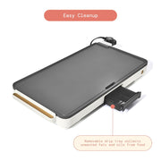 Beautiful XL Electric Griddle, 12 in x 22 in, EverGood Ceramic Nonstick, 1500W Heating, White Icing, 19980
