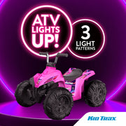 Flybar KT25015AE 12V Glow ATV Ride-On Toy with LED Lights, Pink, Ages 3-6, Rechargeable Battery