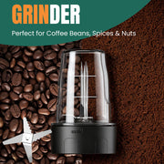 LINKChef Smoothie Blender 3-in-1 Food Processor Combo with 57oz Capacity, 450W Motor, Grinder and Chopper, Black