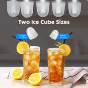 Edx Countertop Ice Maker Portable, 26.5 lb Output, 2L Water Tank, Self-Cleaning, Bullet Ice Cubes in 6 Minutes, Includes Basket and Scoop, Black