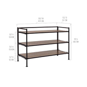 Seville Classics 3-Tier Resin Slat Shoe Rack, 26.5