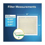 Filtrete 3M HVAC Furnace Air Filter, 20x20x1, MPR 700, MERV 8, Electrostatic Pleated, Dust Pollen Pet Dander Reduction, 12 Pack, 702-12PK-EC