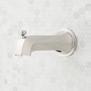 Signature Hardware Elita 7in Integrated Diverter Tub Spout, Brushed Nickel, Metal Construction, Wall Mount, 955089