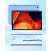 Tedupee Android Tablet, 10 Inch, Android 14, Quad-Core CPU, 4GB RAM, 32GB ROM, 1280x800 IPS Display, WiFi 6, Dual 2MP Cameras, 6000mAh Battery, Blue M10