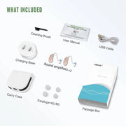 KIBVOE T100B Personal Hearing Aids Rechargeable Portable Amplifiers for Seniors - Beige