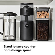 OXO Brew Compact Conical Burr Coffee Grinder, Stainless Steel Burrs, Black, 50 Gram Capacity, 8720800