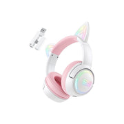 ONIKUMA GT838 Gaming Headphones with RGB Lighting, Four Modes, Long Battery Life, Pink