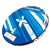 Airhead Hydro-X 3 Person Nylon Towable Tube, Tapered Gusset Design, Multicolor, Max Load 510 lb, WTT322BL