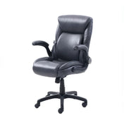Serta 49987-C Air Lumbar Bonded Leather Manager Office Chair, Gray Faux Leather