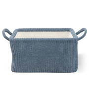 Mainstays Kids Blue Ribbed Corduroy Fabric Storage Basket with Handles, 4 Pack, 15 in x 11 in x 8 in