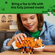 LEGO Minecraft The Fox Building Toy, Poseable Figure with 497 Pieces, Multicolor, 21588