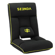 Seenda Gaming Chair, Floor Reclining, Multi-Position Adjustable, Foldable, Padded Backrest and Cushion, Black, GCP-10