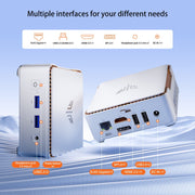 NIPOGI E2 Mini Business Desktop Computer, Intel Alder Lake N95 Processor, 16GB DDR4 RAM, 512GB SSD, Windows 11 Pro, Silver