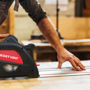 Eastvolt 6-1/2 Inch Plunge-Cut Track Saw, 10 AMP Motor, 0-45 Bevel Adjustment, 48-Tooth Carbide Blade, Red, EVEPC001D