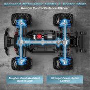 AUOSHI 1613 1:16 Brushless Remote Control Car, 40+ MPH Off-Road RC Truck, 4WD All-Terrain, Dual Batteries, LED Lights, Waterproof, Full Metal Drive Shaft, Black