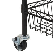 Hyper Tough 3-Tier New Multipurpose Rolling Cart for Adult, Black Color, 495lbs Load Capacity