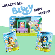 Moose Toys Bluey Chat Mates Talking Figure with 10 Iconic Phrases, Articulated, 6 Inch, Blue