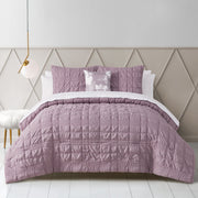Beco Industries LTD Home Dominique 10 Piece Bed In A Bag, Queen Size, Lilac - Reversible Comforter Set