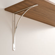 Signature Hardware Avril Brass Wall Mount Shelf Bracket, Polished Nickel, 11-7/8 in, 955255