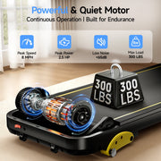 YPOO Foldable Treadmill w/Incline & Handle, Portable Walking Pad for Home/Office, 300 lb Capacity, Remote Control