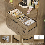 Hiphuta 71 Farmhouse Kitchen Pantry Storage Cabinet, Freestanding Hutch with Doors and Drawer, Shelves