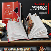 Craftzee Sushi Making Kit, 42-Piece Stainless Steel, Bamboo, Silicone Set with Rice Cooker, Molds, Knife, Bamboo Mat, Recipe Book, CZ91731