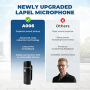 WinBridge A006 Voice Amplifier with Wireless Lapel Microphone, 15W Portable Bluetooth PA System, Clip-on Lavalier Mic for Teachers, Classroom, Yoga, Tour Guide, A006